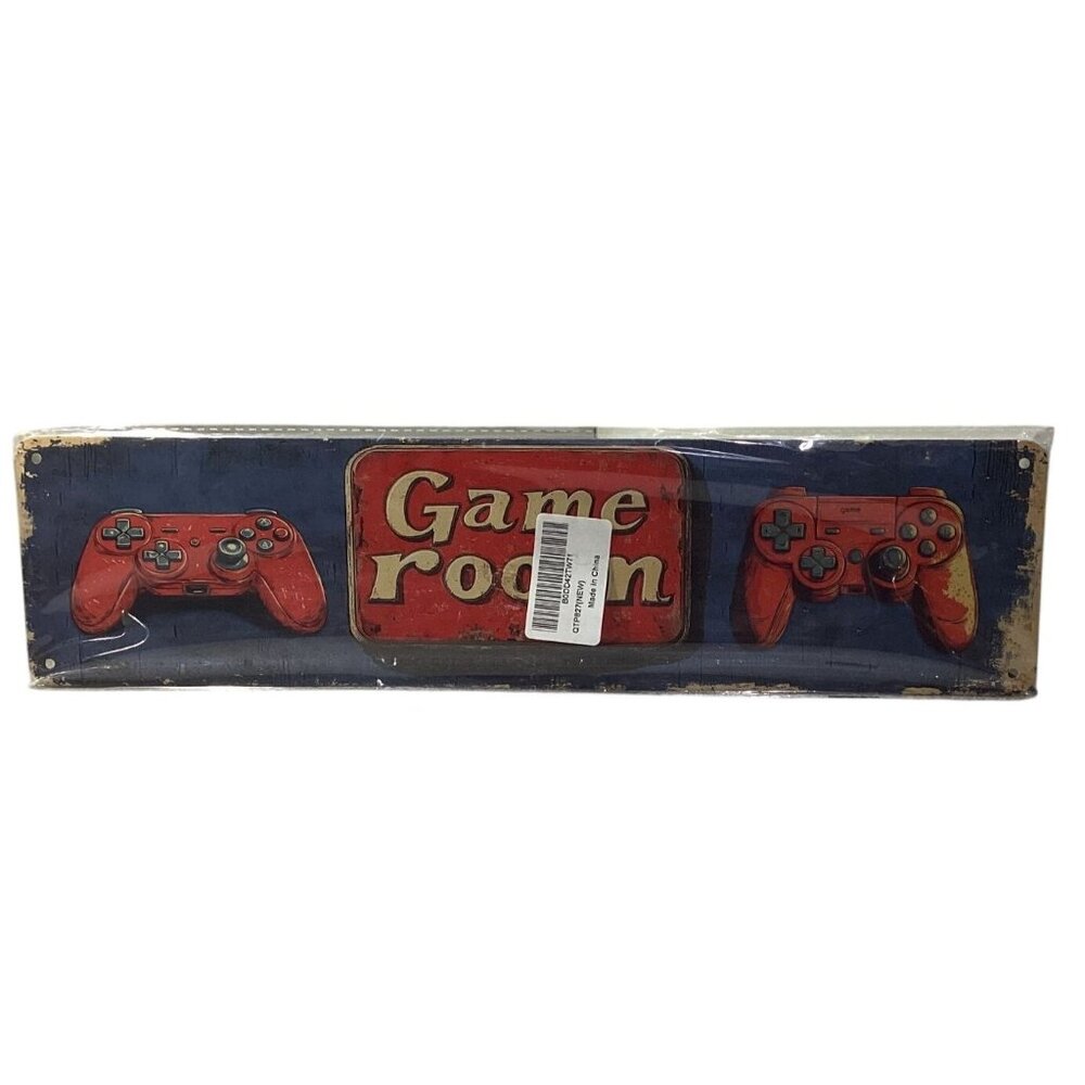 Game Room Vintage Era Distressed Tin Sign Size 16" x 4" New sealed